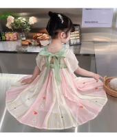 Hanfu-falda glutinosa súper inmortal de manga corta para niña, falda glutinosa súper inmortal de estilo fino para bebé, verano 2025 - details 14