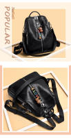 Mochila colgante de cuero suave versión coreana, gran capacidad, multifuncional, bolso de un solo hombro de doble uso - details 3