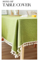 Manteles grises con borlas de algodón, mantel de granja, mantel rectangular para cocina, comedor, pieza - details 4