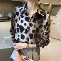Camisa de manga larga con estampado de leopardo para mujer, blusa elegante informal, Sexy, nueva moda - details 2