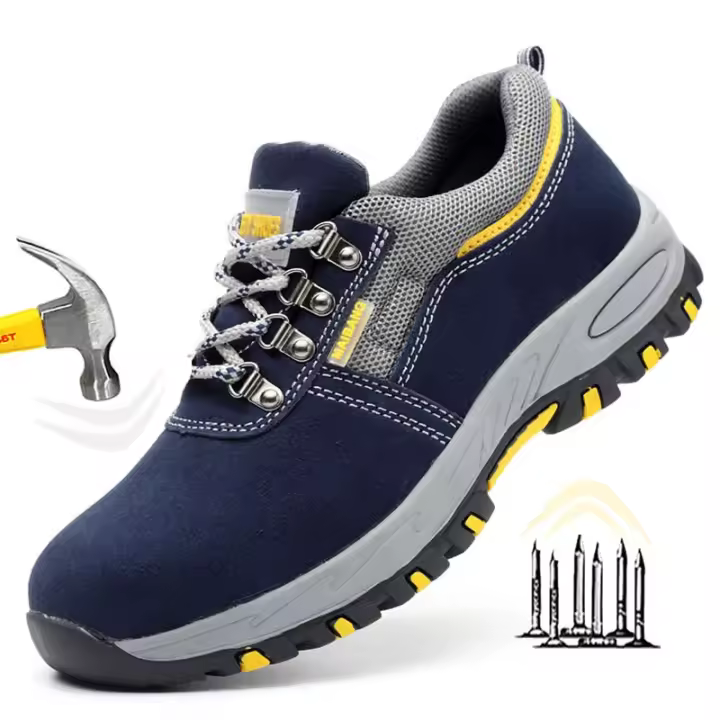 Botas de seguridad para hombre GIOIO Zapatos de trabajo de cuero con punta de acero - 1
