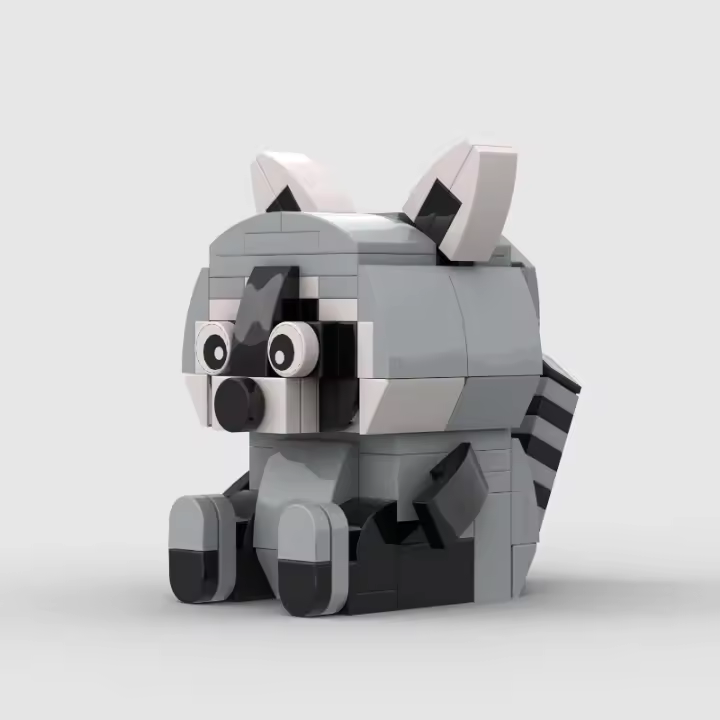 Bloques de construcción MOC de mapache, juegos de construcción de juguetes de animales, ladrillos de construcción con Zoom de animales DIY para niños y adultos-119PCS - 1
