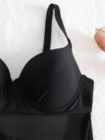 Bañador de una pieza con realce para mujer, traje de baño liso, Monokini Sexy con tirantes, ropa de playa para verano, 2024 - details 4