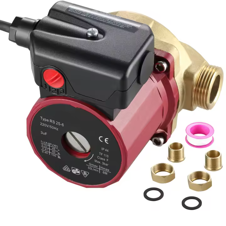 SucceBuy Bomba de circulación de agua caliente 0,6 pulgadas 220 V 5,3 GPM 90 W refuerzo de agua 0,8 A para lavadora de ducha de barra en casa - 1
