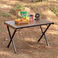 Mesa enrollable ajustable de aluminio ligero para 4-6 personas, para acampar, picnic, barbacoa. - details 2