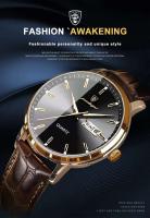 Reloj de Cuero de Lujo para Hombres Automático Impermeable Luminoso Fecha de Semana Marca Superior - details 1