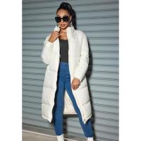 Chaqueta larga de algodón para mujer, camiseta cálida de Color sólido a la moda, invierno, 2024 - details 5