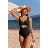 Bañadores de una pieza para mujer, traje de baño con Control de barriga, Monokini de cintura alta con cuello en V, 2024 - details 1