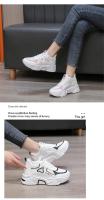 Zapatillas de deporte con cuña y cordones para mujer, zapatos deportivos ligeros con suela gruesa, cómodos, para ocio, primavera y otoño, 2024 - details 2