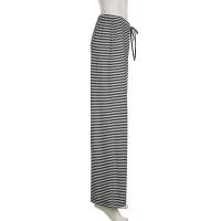 Pantalones de punto de pierna ancha a rayas con cintura elástica para mujer, novedad en la moda 2025 - details 6