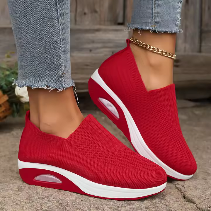 Zapatos ortopédicos antideslizantes con cojín de aire para mujer, zapatillas transpirables con plataforma, para caminar - 1