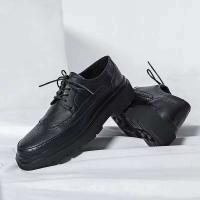 Zapatos derby de piel de vaca para oficina de negocios para hombre, Oxford, oficialmente, de cuero de microfibra, con suela gruesa - details 8