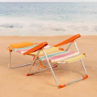 Silla de Playa Plegable 5 Posiciones, Rayas Multicolor, 48x60x90 cm, Incluye Cojín Acolchado, Asa Hombro, Soporte 110kg, Antivuelco, Multiposición, Respaldo Reclinable - details 3