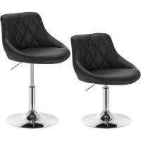 Taburete de Bar de Terciopelo Alto Regulable en Altura Diseño Giratorio para Peluquería - details 17