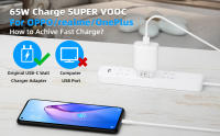 Cargador Rápido SUPERVOOC de 65W con Cable USB C de 1M Compatible con OPPO Find X5 X3/2 Neo/Pro/Reno 10/8/7 Pro,realme GT Neo 2,OnePlus Nord 2 Cargadores de Pared de Productos Eléctricos - details 2