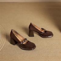 Mesa impermeable zapatos individuales de tacón alto francés retro boca poco profunda temperamento arco Mary Jane zapatos - details 22