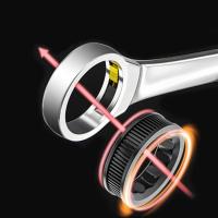 Llave de trinquete multifunción de 72 dientes, llave de extremo abierto de doble cabeza para ahorro de trabajo, herramientas de reparación de gran apertura de acero para el hogar - details 2