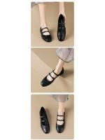 Zapatos Mary Jane plateados, estilo francés, planos de una sola tira, talla grande, para mujer, 2025 - details 7