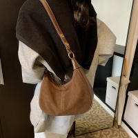 1 bolso retro de ante para mujer, bolso de hombro y axila de gran capacidad con cierre de cremallera, tela forrada de poliéster, tema de ocasión versátil, disponible en negro, burdeos, caqui, café - details 8