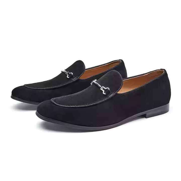 Primavera y otoño, vestido de moda de cuero PU para hombres, zapatos de oficina formales antideslizantes, plantilla puntiaguda de PVC - 1