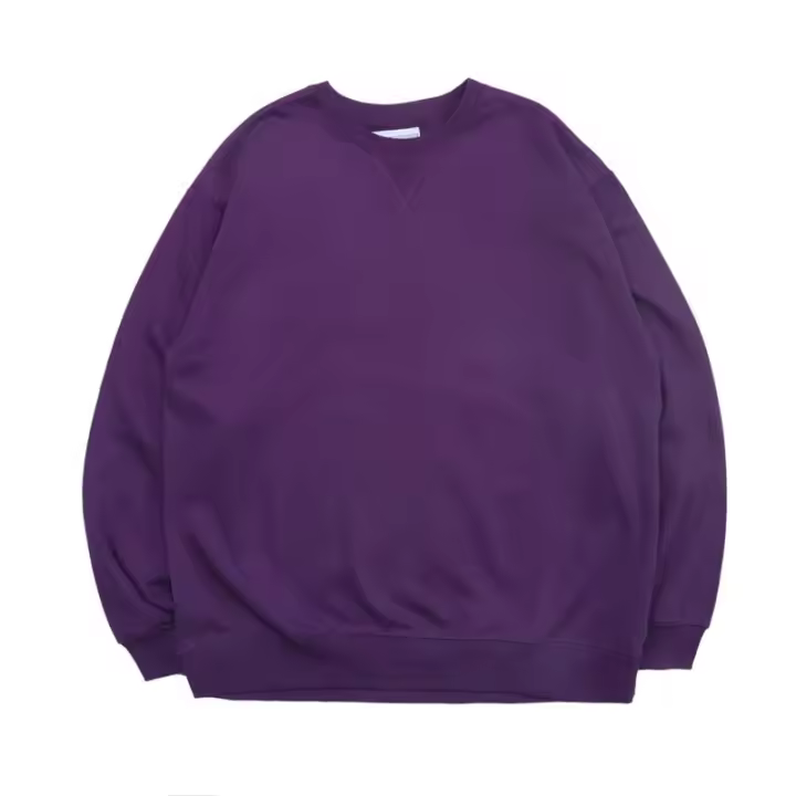 Sudadera en blanco para hombre, color morado veneciano, con inserción en V, 100% algodón, liso - 1