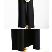Vestido Midi Estilo Coreano Veraniego Vestido Largo Negro Casual para Mujeres - details 2