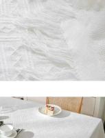 Mantel de rejilla tipo gofre con borde de borla, lino de algodón para uso doméstico y de camping, mantel rectangular circular para mesa central - details 5