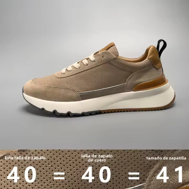 Zapatos hechos a mano de cuero genuino de moda auténtica de cuero de vaca transpirable zapatos de hombre - 1