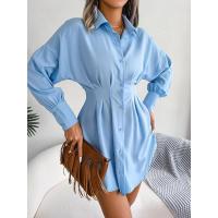 Vestido de blusa de mujer con mangas abullonadas, vestidos de manga larga para mujer, cintura asimétrica, elegante y hermoso - details 3