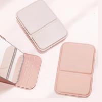 Espejo de maquillaje plegable portátil de 4,25x2,76 pulgadas, espejo de viaje pequeño de pie y de mano para mujer de escritorio de bolsillo Simple, 1 unidad - details 1