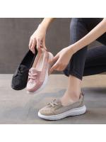 Zapatillas perezoso zapatos un pie estribo cuatro temporadas casual mujer zapatos 2025 nueva madre zapatos baja ayuda plana caminar zapatos - details 2