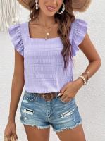 Top de Manga sin Volantes para Mujer Moderno 2024 Blusa de Estilo Simple y Chic para Altas - details 6