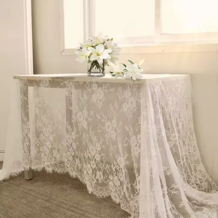 Bodas Ense de campo blanco y negro, manteles de recepción bordados vintage, decoraciones bohemias para fiestas, - 1