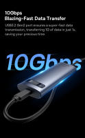 Baseus M2 NVMe SATA Dual Protocol 10Gbps M.2 a USB Tipo C 3.2 Caja de Hard Drives Externos Portátiles para Almacenamiento de Datos - details 4