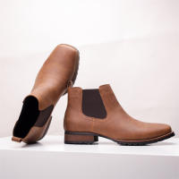 Botas de vaquero occidentales bordadas vintage Botas Chelsea de tacón cuadrado con parte superior baja - details 3