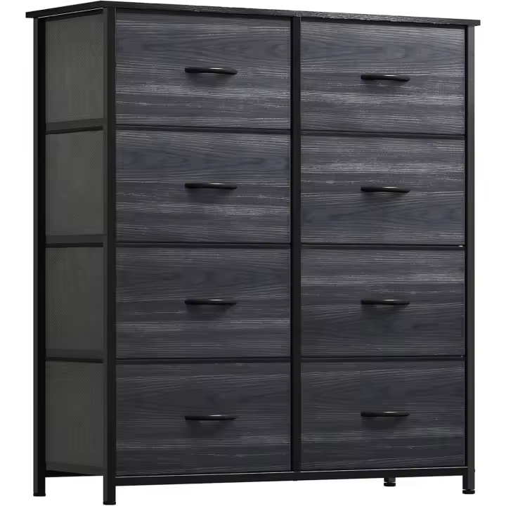 Cajónera de Tela Extraíble de 8 Cajones Almacenamiento de Tela cómodo con Partes Superiores de Madera Ideal para Sala de Estar, Dormitorio Marrón óxido - 1