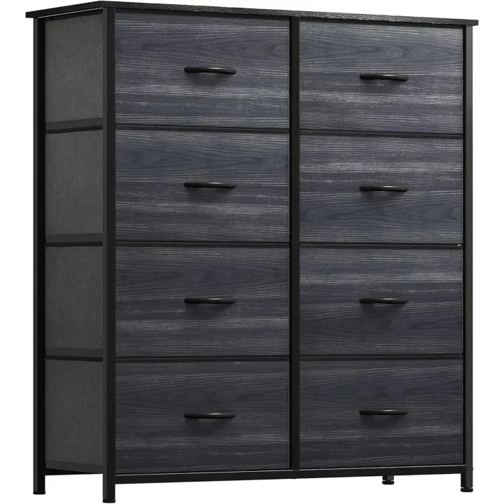 Cajónera de Tela Extraíble de 8 Cajones Almacenamiento de Tela cómodo con Partes Superiores de Madera Ideal para Sala de Estar, Dormitorio Marrón óxido - 1