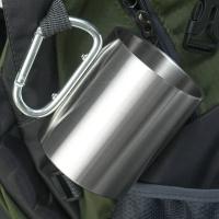 Taza de acero inoxidable de 220/300ml, gancho de mosquetón, mango portátil para caminata, taza para acampar, viaje, multifuncional, para acampar al aire libre, 1 Uds. - details 15