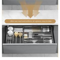 Cajón retráctil transparente, caja de almacenamiento, partición móvil, almacenamiento de papelería, organizador de cajones de cocina, compartimento de plástico - details 1