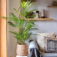 Palmera Artificial grande de 125cm, rama de plantas tropicales, hojas falsas de plástico, Monstera verde para decoración de Navidad, jardín y habitación del hogar - details 2