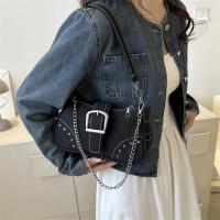 Bolso Retro Simple para axila, bolso de hombro informal de tendencia a la moda, bolso cruzado con textura informal de lona para mujer - details 3