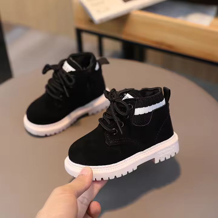 Botines de cuero para niños, botas de cuero para niños, botas Martin para niños pequeños, zapatos antideslizantes impermeables para bebés - 1