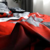 Juego de Cubierta de Edredón con Flores Moradas 3/4 Piezas en Rojo y Negro con Sábana Plana y Ropa de Cama de Lujo para Mujer y Niña - details 13
