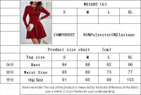 Vestido rojo simple de mujer cintura alta vestido mediano y largo - details 0