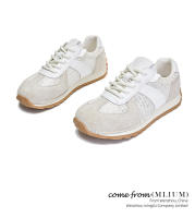 Cuero nuevos zapatos de entrenamiento moral deportivo de fondo plano zapatos blancos casuales para mujer - details 11