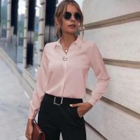 Blusa de Verano Elegante Cuello en V Blusa de Manga Larga de Color Sólido - details 8