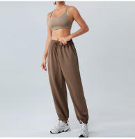 Pantalones de chándal sueltos de cintura alta de primavera para mujer, pantalones largos informales adelgazantes con capa de aire suave para Fitness - details 21