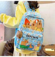 Mochila bonita de capibara de gran capacidad, mochila escolar ultraligera transpirable para estudiantes, bolsa de libros de dibujos animados de nailon - details 11
