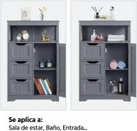 Armario de Baño de Madera Diseño de Cajón y Estante Ajustable Ideal para Cocina y Sala de Estar - details 30