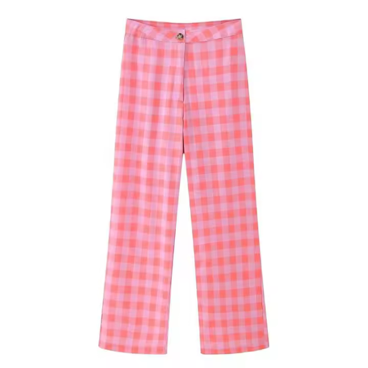 BUNO-2025 invierno nueva moda mujer elegante Casual a cuadros algodón abrigo chaqueta pantalones traje estilo europeo americano. - 1
